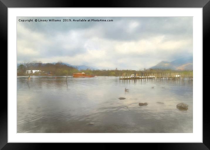 Derwentwater Cumbria Framed Mounted Print by Linsey Williams