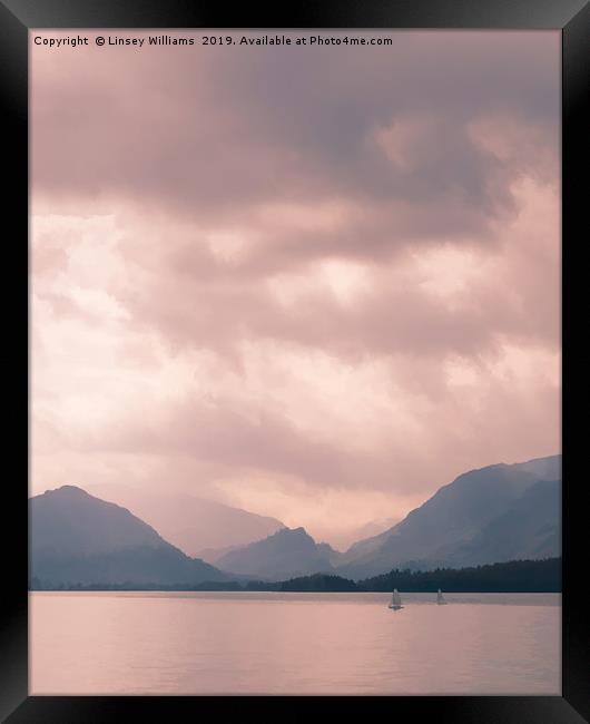 Derwent water and Borrowdale Valley Cumbria Framed Print by Linsey Williams