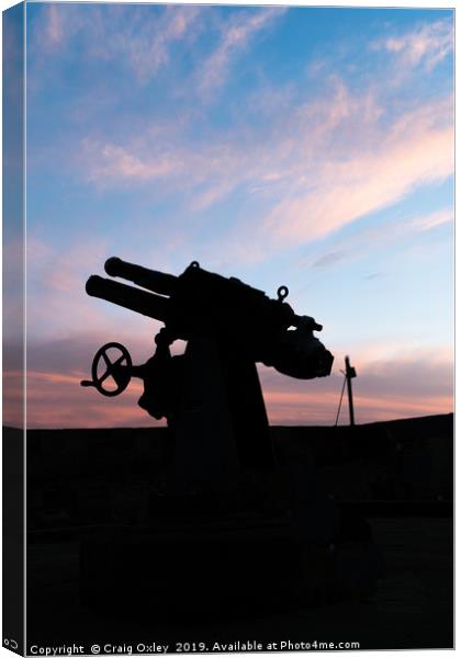 Artillery Gun At Sunset  Canvas Print by Craig Oxley