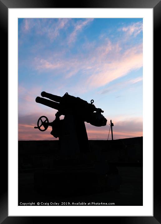 Artillery Gun At Sunset  Framed Mounted Print by Craig Oxley