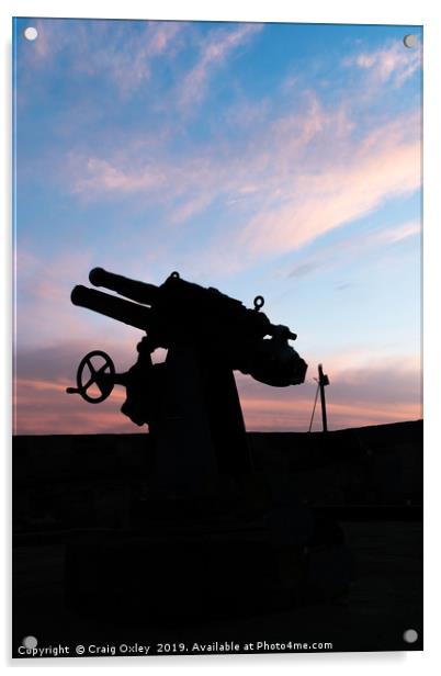 Artillery Gun At Sunset  Acrylic by Craig Oxley