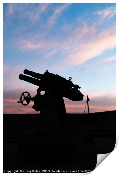 Artillery Gun At Sunset  Print by Craig Oxley