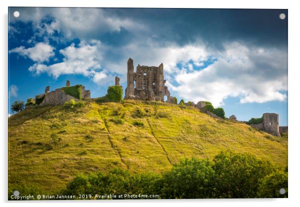 Corfe Castle II Acrylic by Brian Jannsen