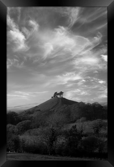 Colmer's Hill Black and White Framed Print by David Neighbour