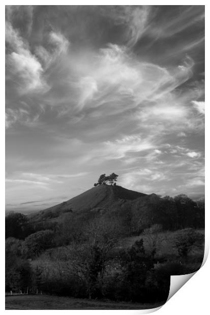 Colmer's Hill Black and White Print by David Neighbour