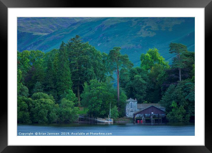 Dewentwater Boathouse Framed Mounted Print by Brian Jannsen