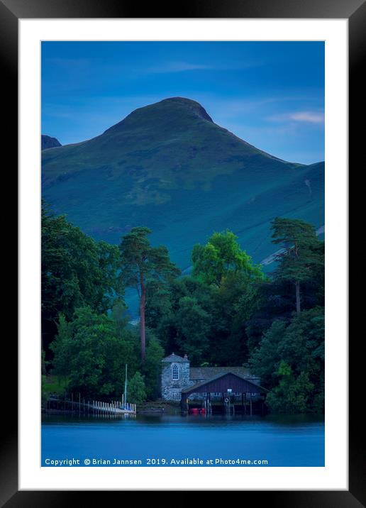Derwentwater Boathouse - Lake District Framed Mounted Print by Brian Jannsen