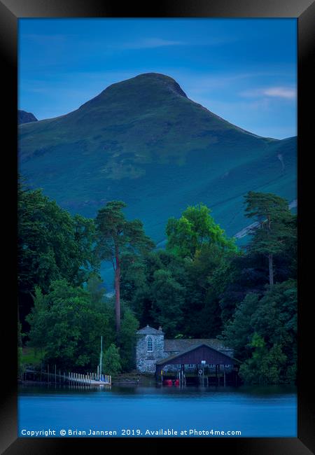Derwentwater Boathouse - Lake District Framed Print by Brian Jannsen