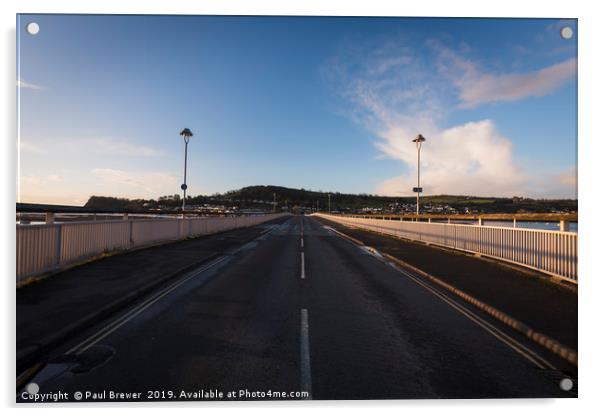 Shaldon and Teignmouth Bridge Devon Acrylic by Paul Brewer