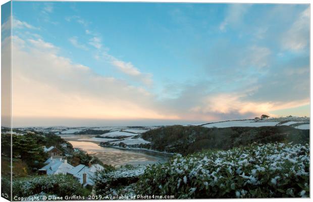The Gannel under Snow Canvas Print by Diane Griffiths