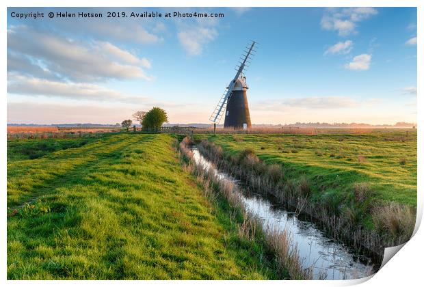 Halvergate Windmill near Great Yarmouth  Print by Helen Hotson