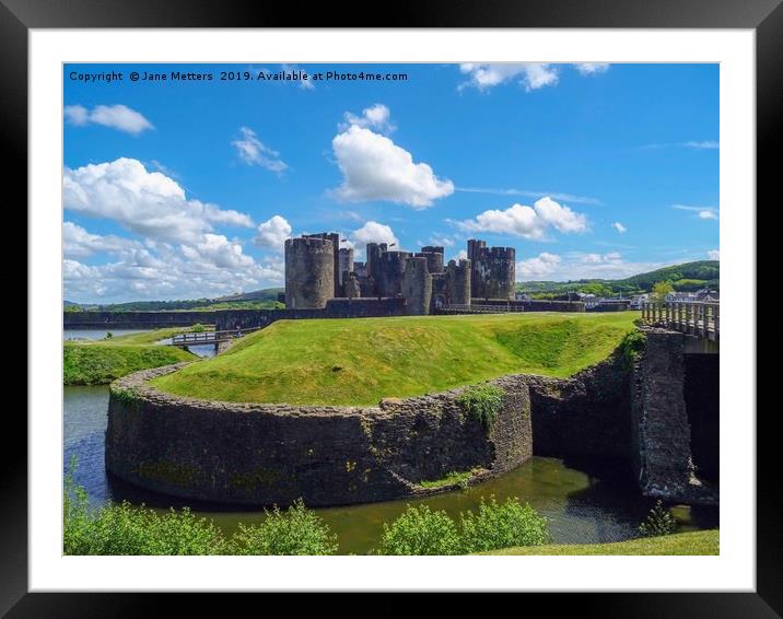 The Castle Of Caerphilly  Framed Mounted Print by Jane Metters