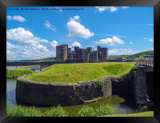 The Castle Of Caerphilly  Framed Print by Jane Metters
