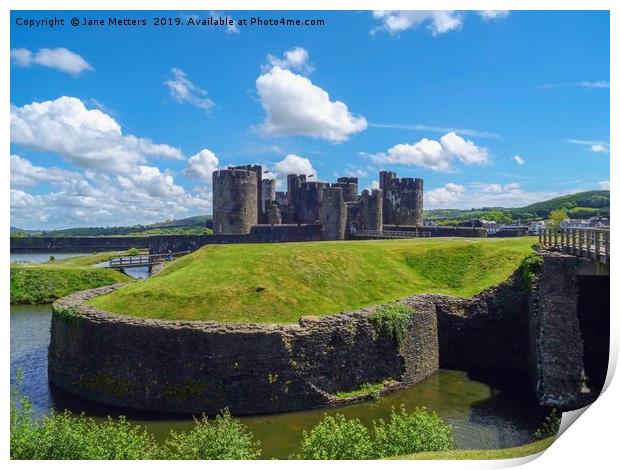 The Castle Of Caerphilly  Print by Jane Metters