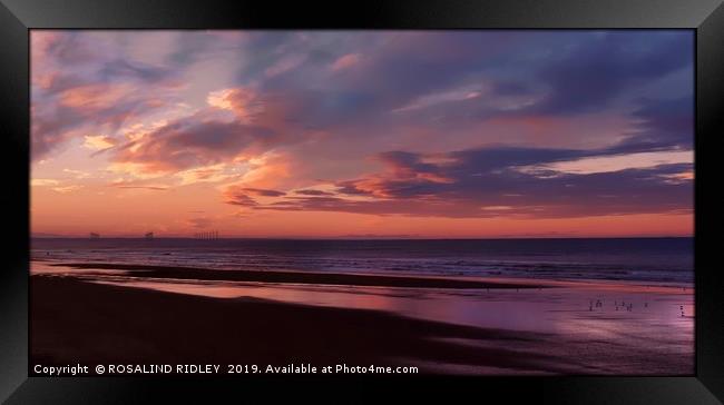 "Sunset across the sands" Framed Print by ROS RIDLEY