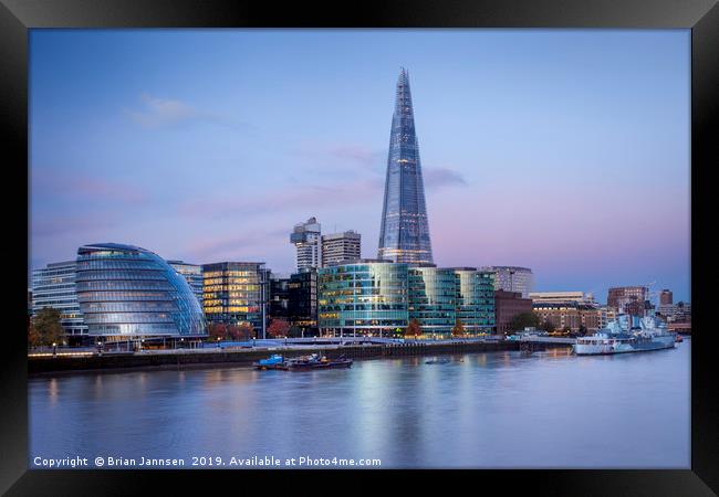 City Hall and the Shard Framed Print by Brian Jannsen