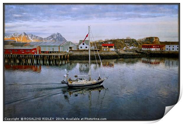 "Expedition boat at Svolvaer Norway" Print by ROS RIDLEY
