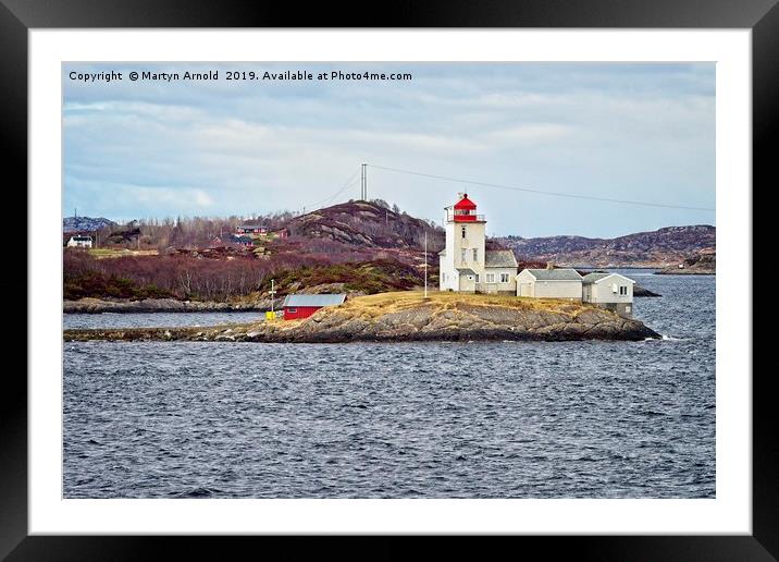 Tyrhaug Fyr Lighthouse Near Kristiansund Norway Framed Mounted Print by Martyn Arnold