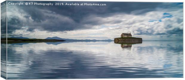 The Church in the Sea, Anglesey. Canvas Print by K7 Photography