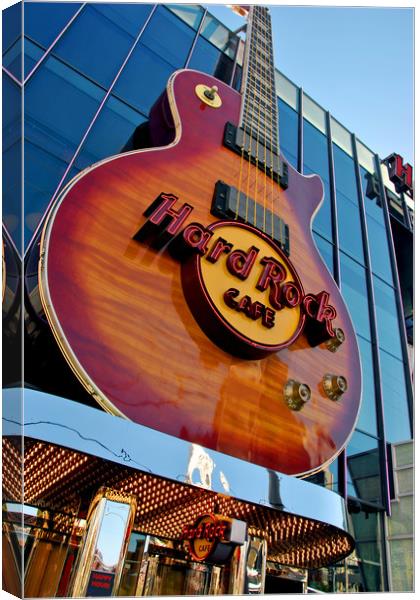 Hard Rock Cafe Guitar Las Vegas America Canvas Print by Andy Evans Photos