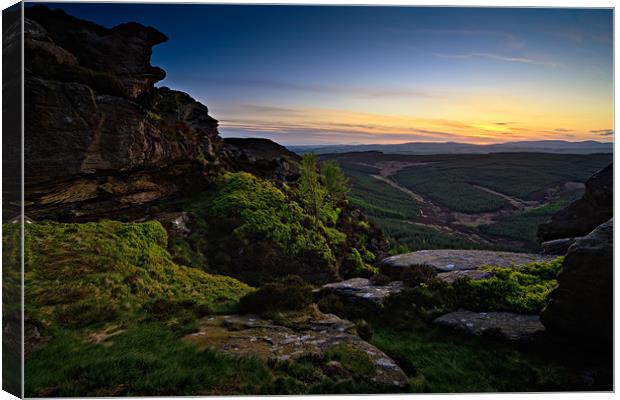 Sunset, Coe Crags - Northumberland Canvas Print by David Lewins (LRPS)