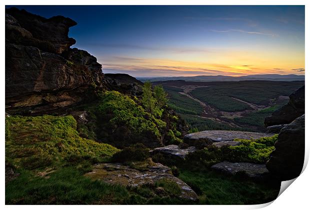 Sunset, Coe Crags - Northumberland Print by David Lewins (LRPS)