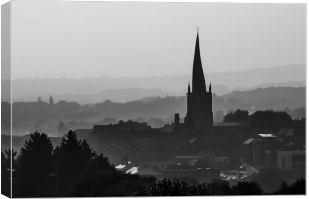 The Crooked Spire Chesterfield. Canvas Print by Michael South Photography