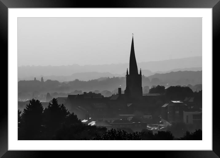 The Crooked Spire Chesterfield. Framed Mounted Print by Michael South Photography