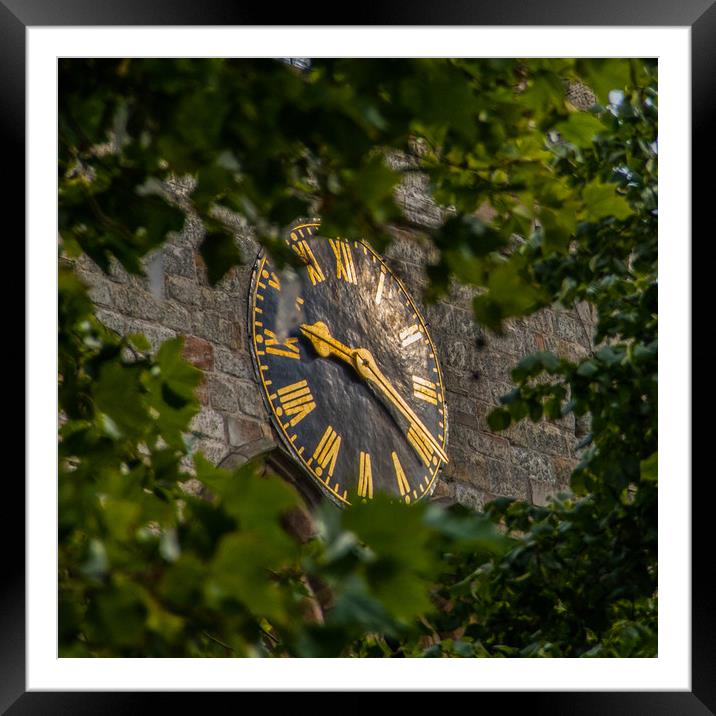 The Crooked Spires Clockface. Framed Mounted Print by Michael South Photography