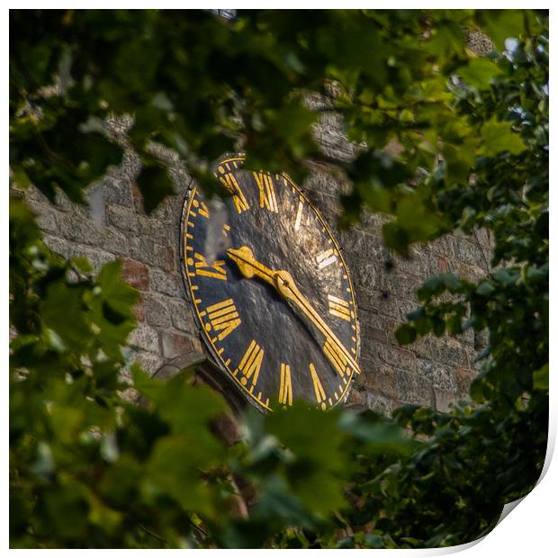 The Crooked Spires Clockface. Print by Michael South Photography