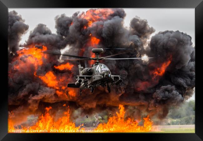Boeing AH-64 Apacheat RAF Fairford Framed Print by Clive Wells
