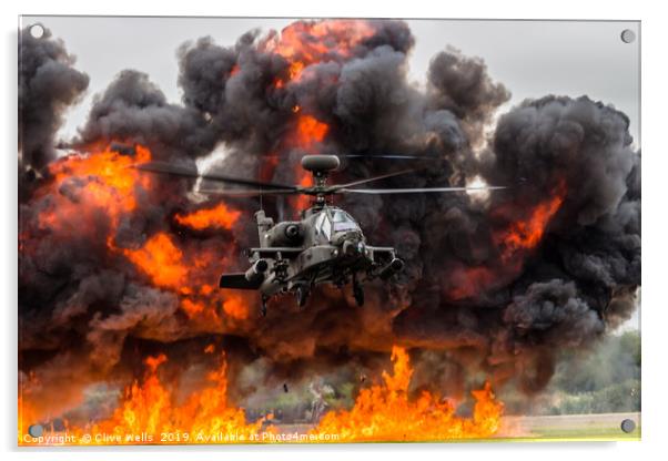 Boeing AH-64 Apacheat RAF Fairford Acrylic by Clive Wells