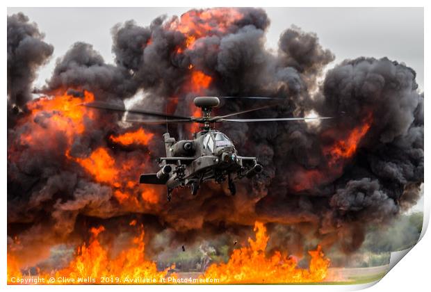 Boeing AH-64 Apacheat RAF Fairford Print by Clive Wells