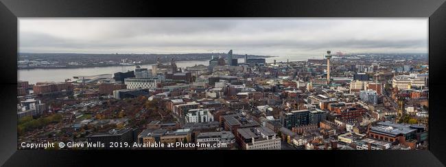 Panorama of Liverpool Framed Print by Clive Wells