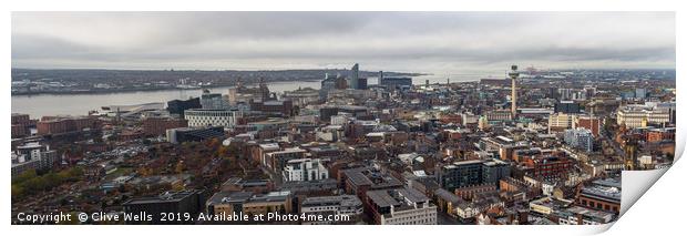 Panorama of Liverpool Print by Clive Wells