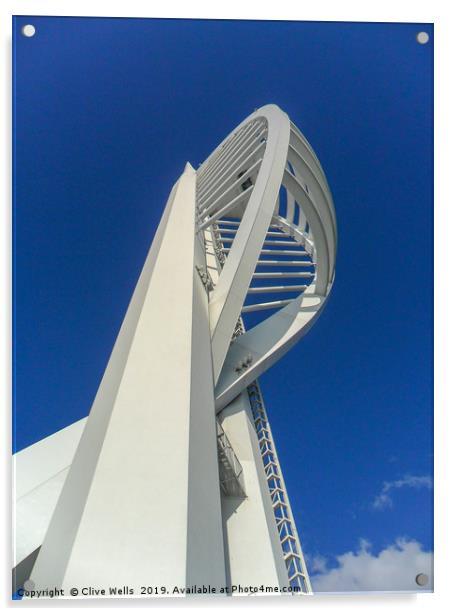 Spinnaker Tower Acrylic by Clive Wells