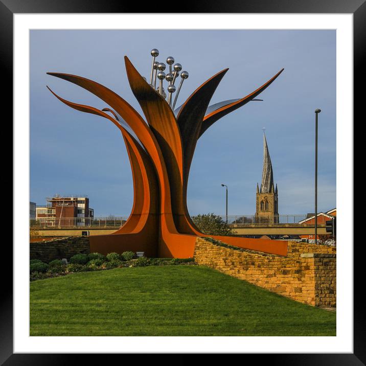 The Crooked Spire and the pomegranate flower Framed Mounted Print by Michael South Photography