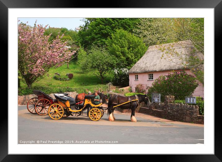 Horse and Carriages at Cockington Framed Mounted Print by Paul F Prestidge