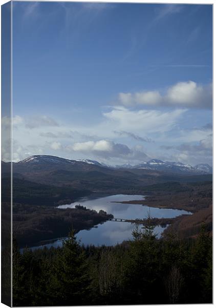 Viewpoint overlooking Loch Garry Canvas Print by Gordon Sime