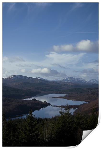 Viewpoint overlooking Loch Garry Print by Gordon Sime