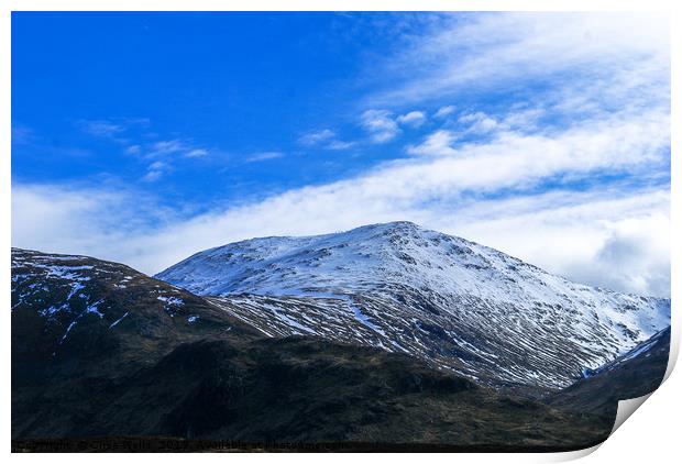 Blue sky and snow Print by Clive Wells