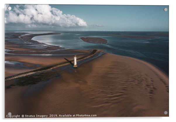 New Brighton Lighthouse Acrylic by Stratus Imagery