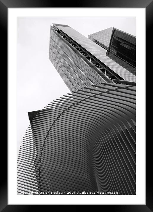 The Shapes of New York (black and white)...  Framed Mounted Print by Andy Blackburn