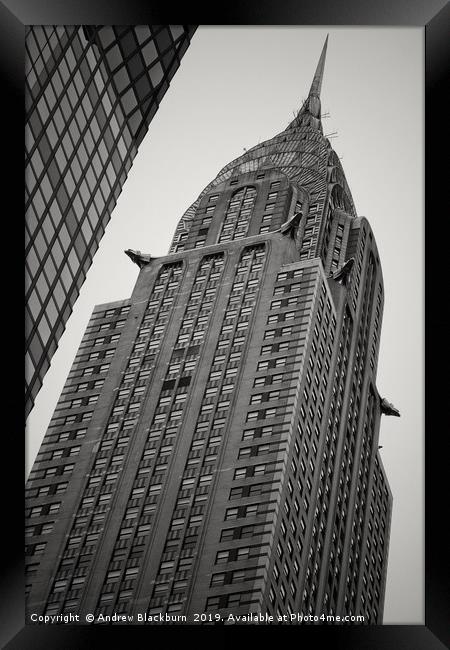 The Chrysler Building, New York City - monochrome Framed Print by Andy Blackburn
