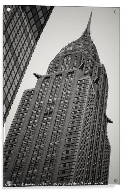 The Chrysler Building, New York City - monochrome Acrylic by Andy Blackburn