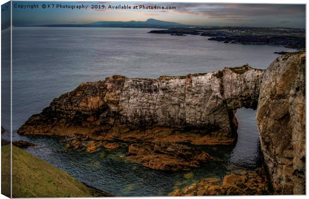 The White Arch, Rhoscolyn, Anglesey. Canvas Print by K7 Photography