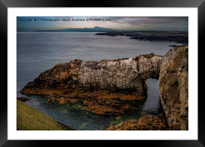 The White Arch, Rhoscolyn, Anglesey. Framed Mounted Print by K7 Photography