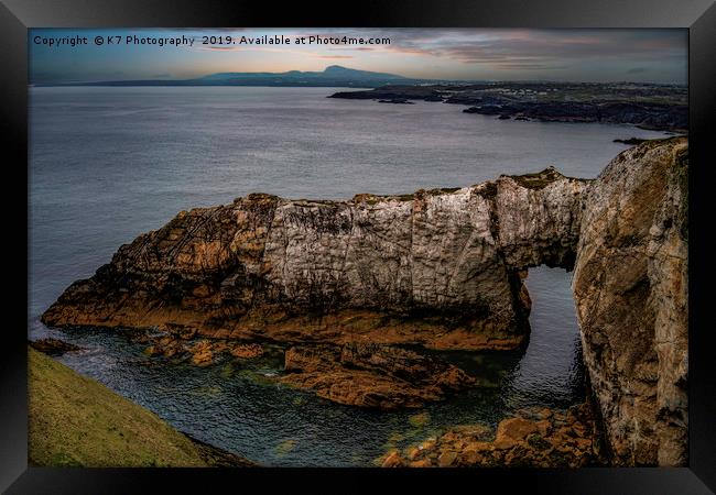 The White Arch, Rhoscolyn, Anglesey. Framed Print by K7 Photography
