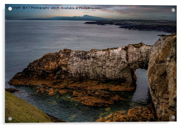 The White Arch, Rhoscolyn, Anglesey. Acrylic by K7 Photography