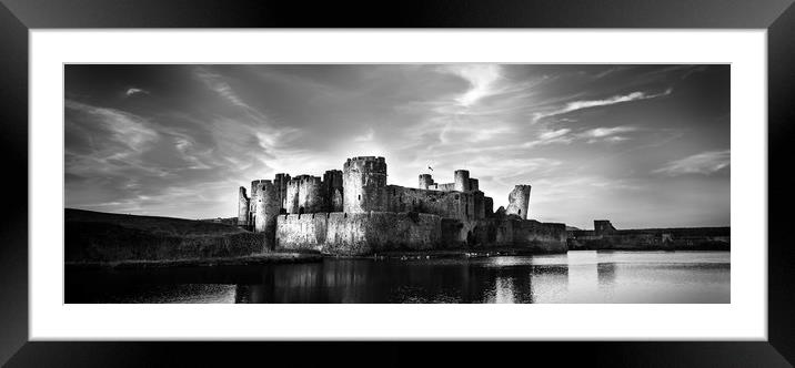 Caerphilly Castle  Framed Mounted Print by paul holt